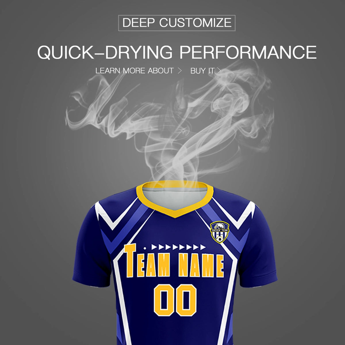 Custom Royal Blue White Geometric Training Uniform Soccer Sets Jersey