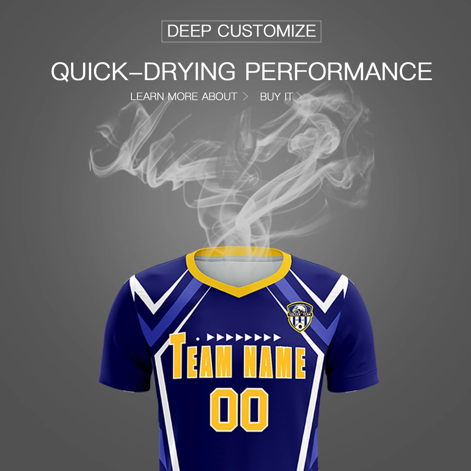 Custom Royal Blue White Geometric Training Uniform Soccer Sets Jersey