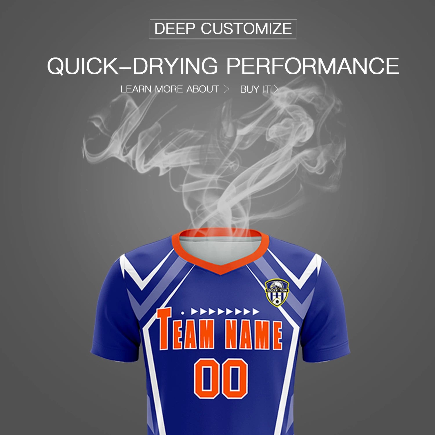 Custom Royal Blue White Geometric Training Uniform Soccer Sets Jersey