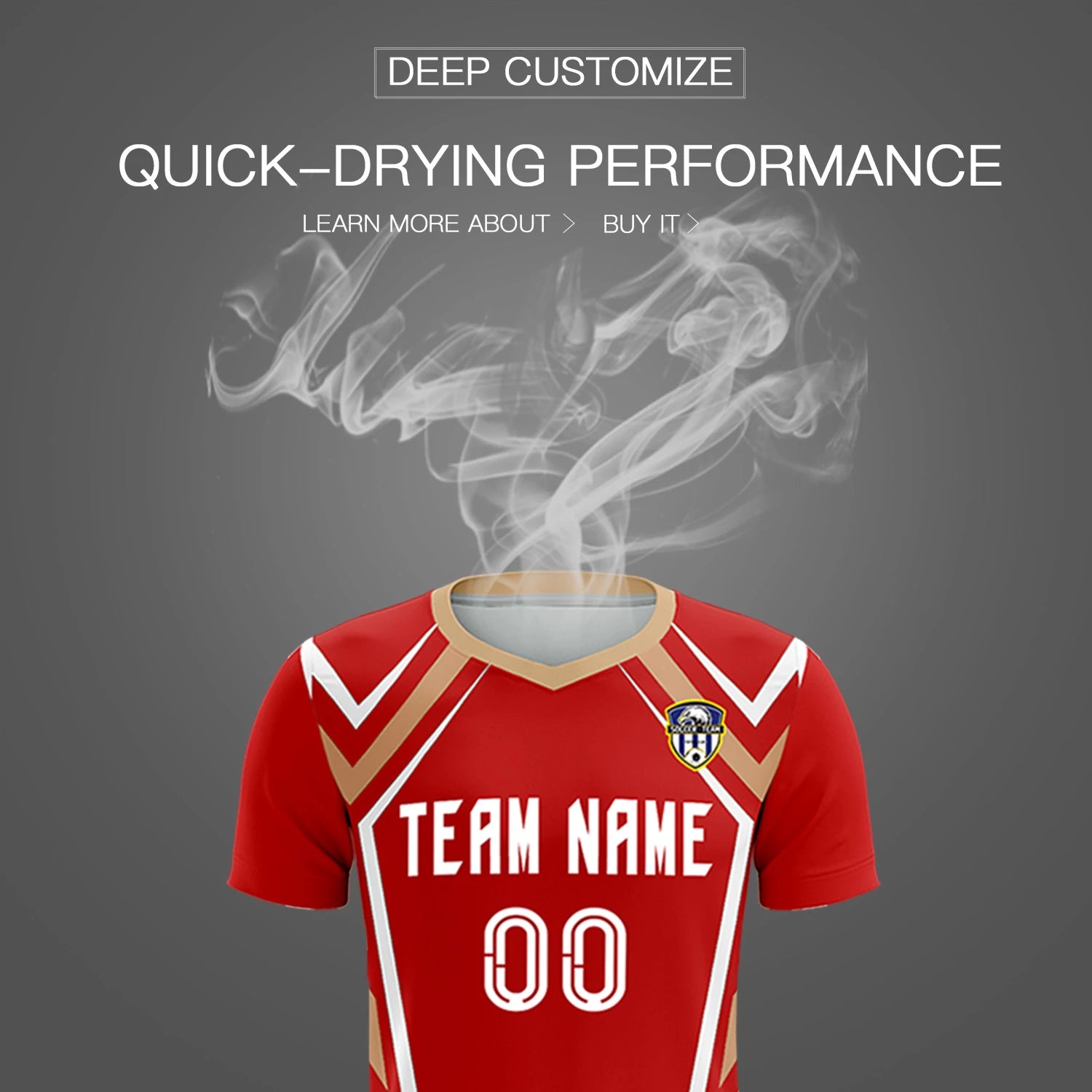 Custom Red White Geometric Training Uniform Soccer Sets Jersey