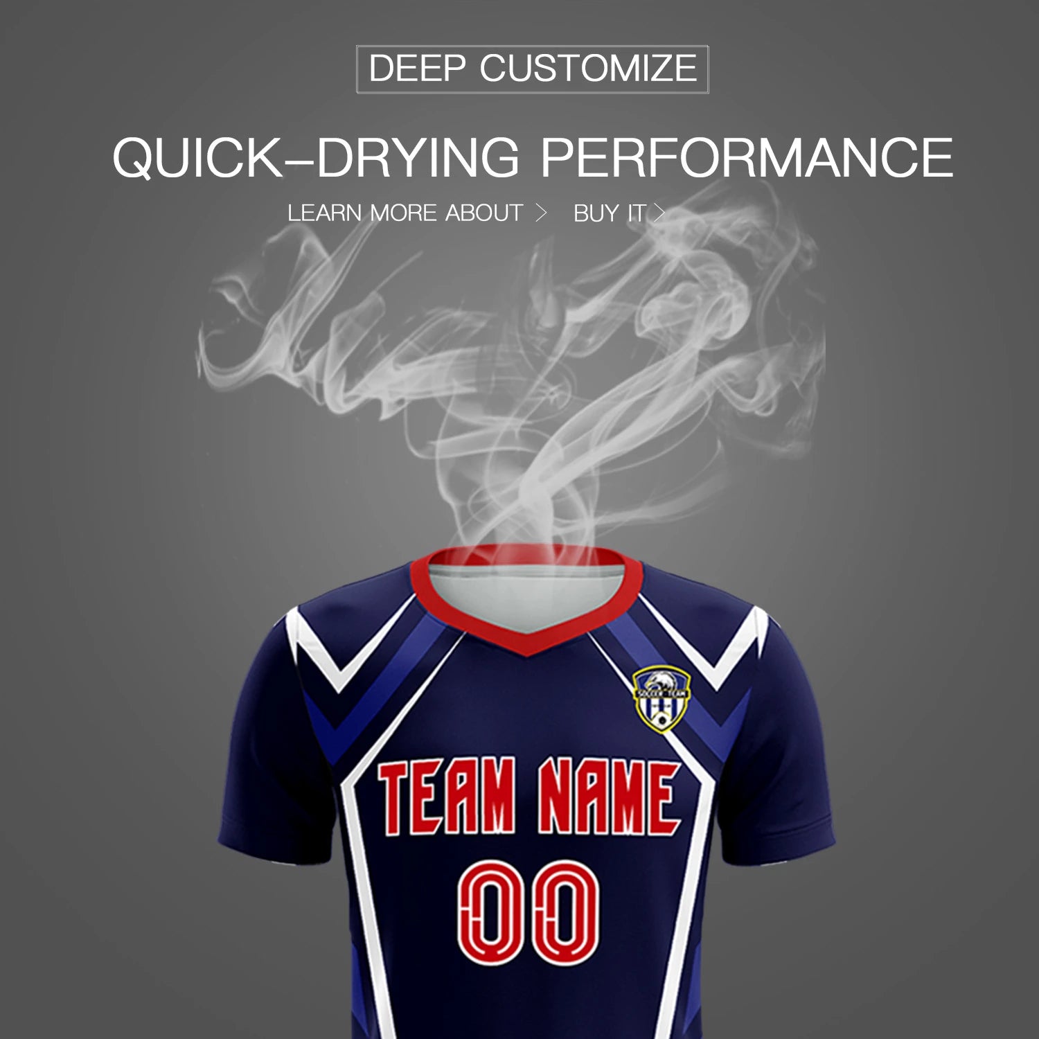 Custom Navy White Geometric Training Uniform Soccer Sets Jersey