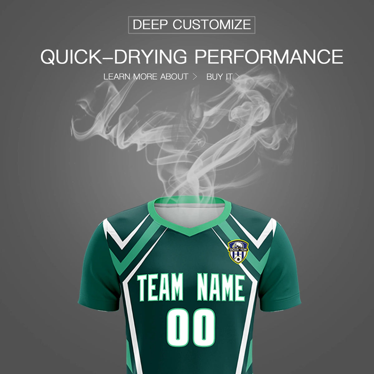 Custom Midnight Green White Geometric Training Uniform Soccer Sets Jersey