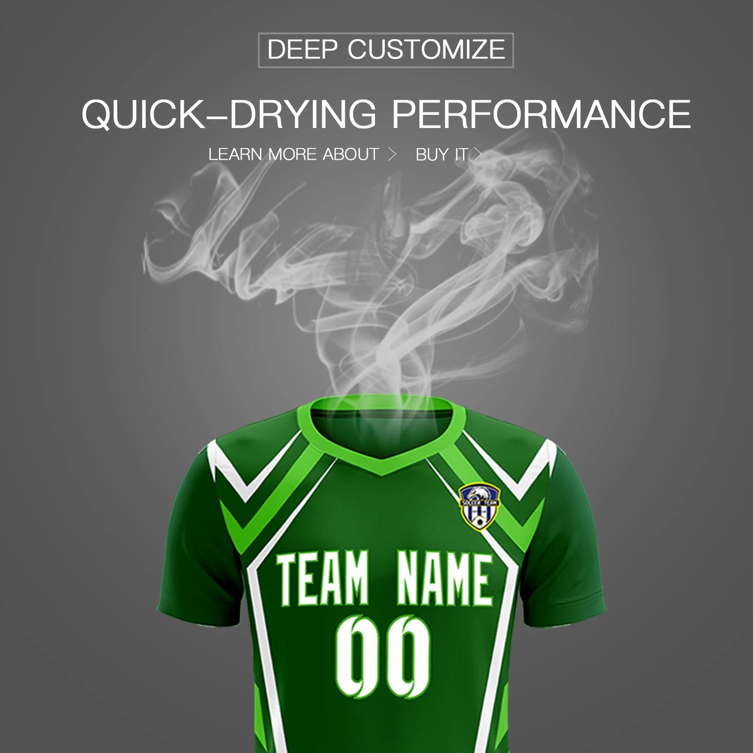 Custom Kelly Green White Geometric Training Uniform Soccer Sets Jersey