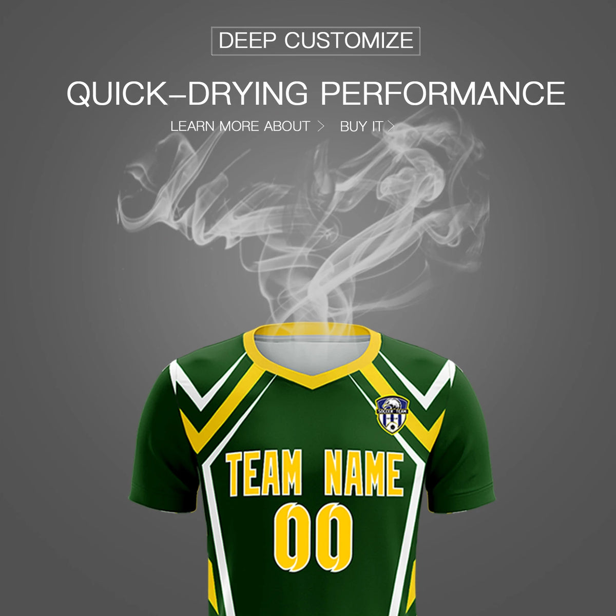 Custom Green White Geometric Training Uniform Soccer Sets Jersey