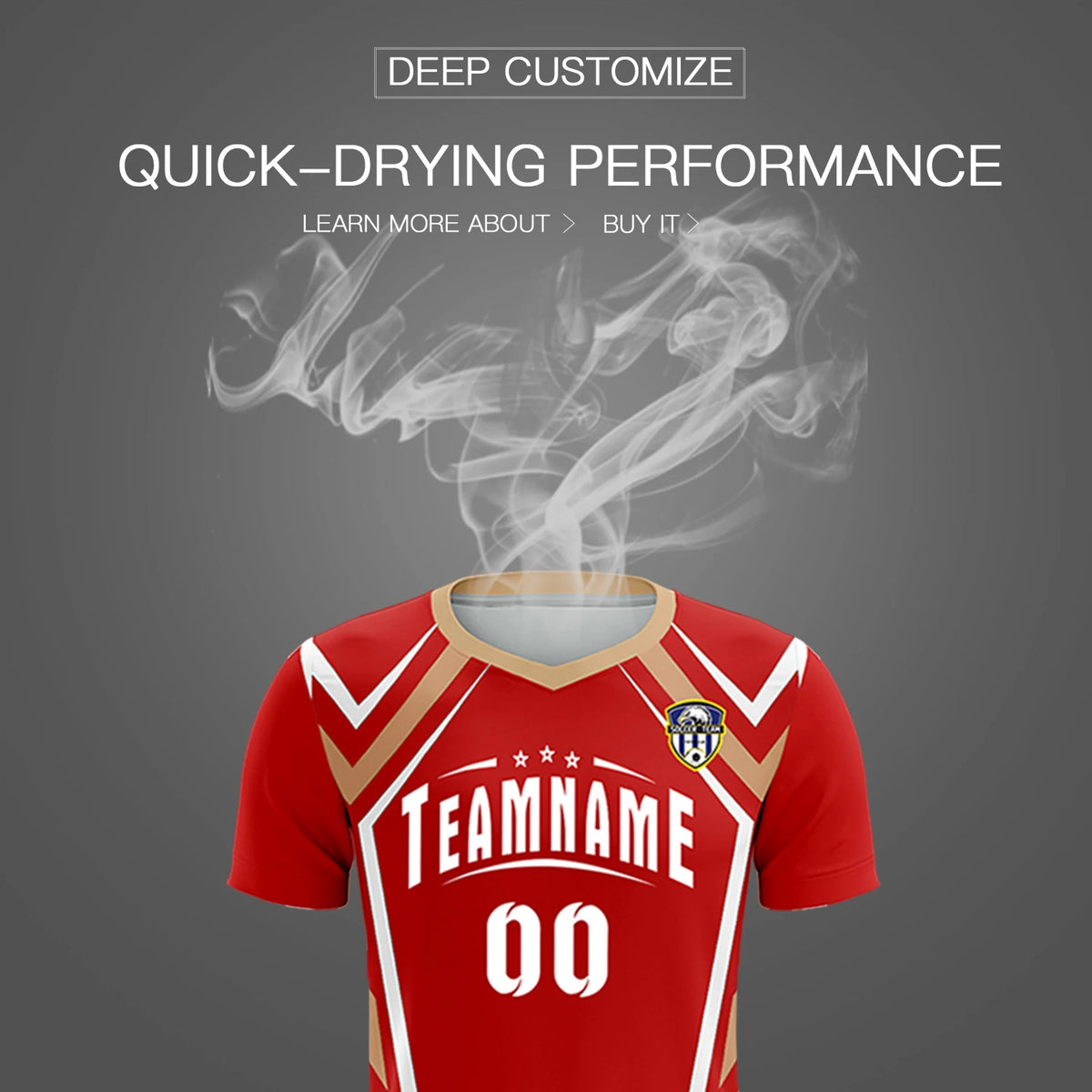 Custom Red White Geometric Training Uniform Soccer Sets Jersey