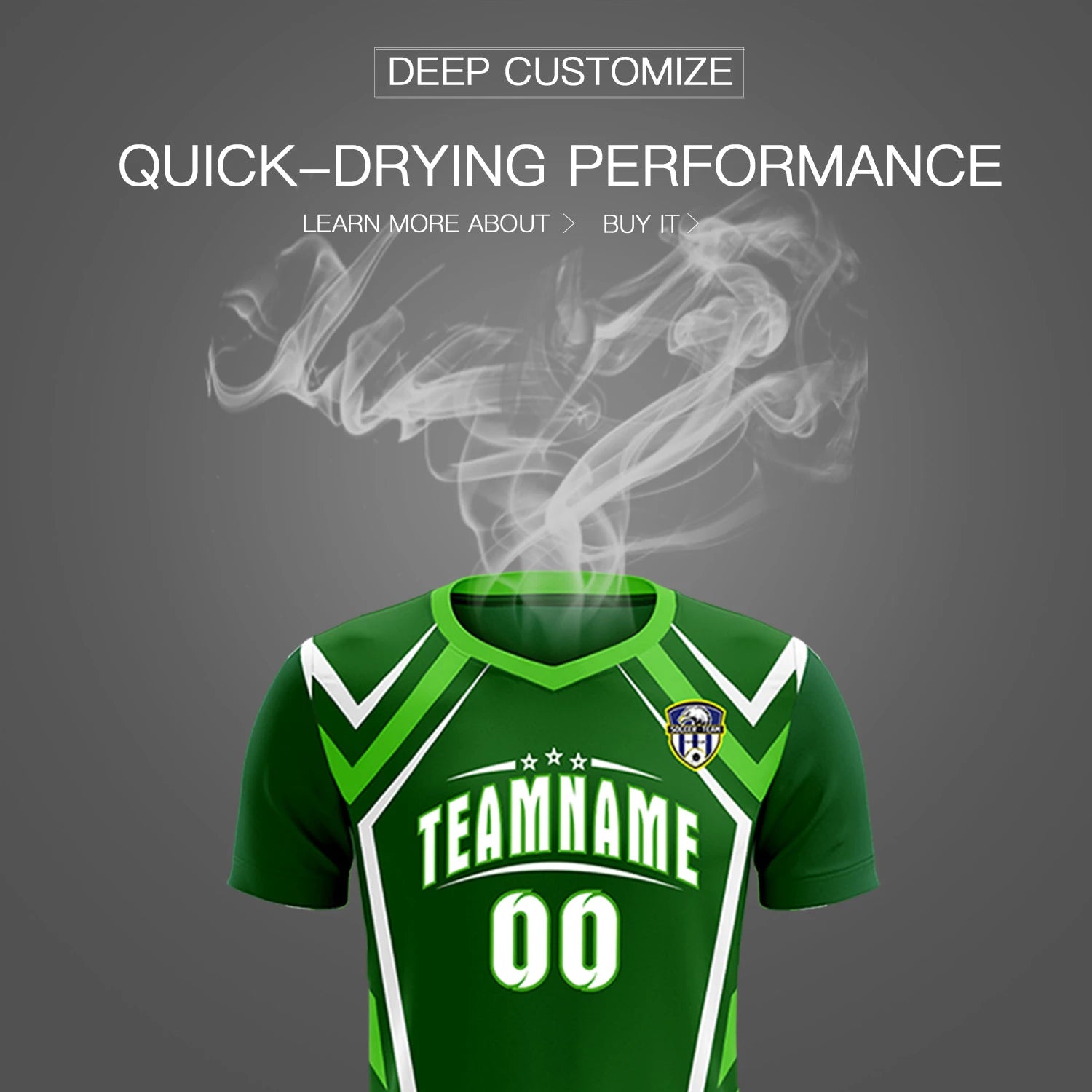 Custom Kelly Green White Geometric Training Uniform Soccer Sets Jersey