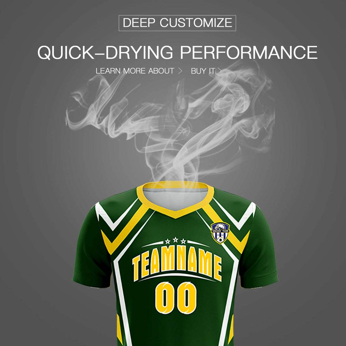 Custom Green White Geometric Training Uniform Soccer Sets Jersey