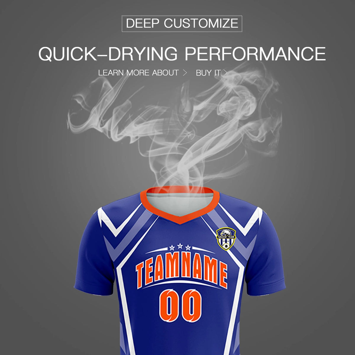 Custom Royal Blue White Geometric Training Uniform Soccer Sets Jersey