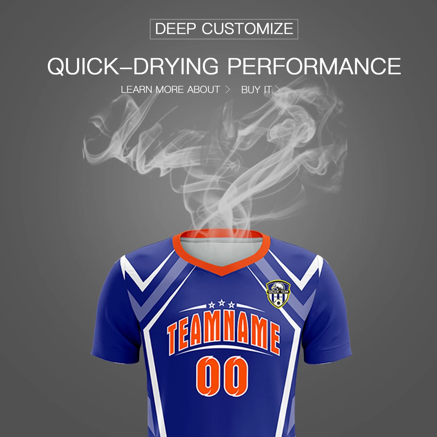 Custom Royal Blue White Geometric Training Uniform Soccer Sets Jersey