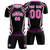 Custom Black Pink Geometric Training Uniform Soccer Sets Jersey