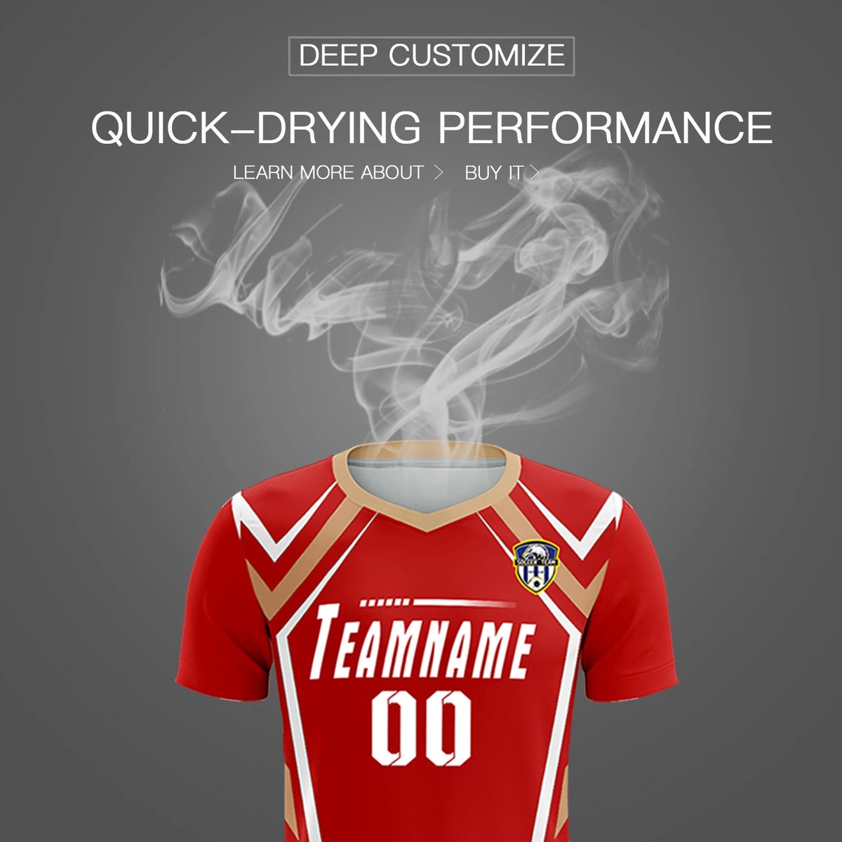 Custom Red White Geometric Training Uniform Soccer Sets Jersey