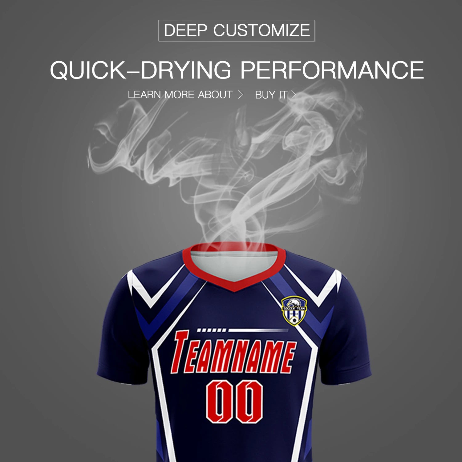 Custom Navy White Geometric Training Uniform Soccer Sets Jersey