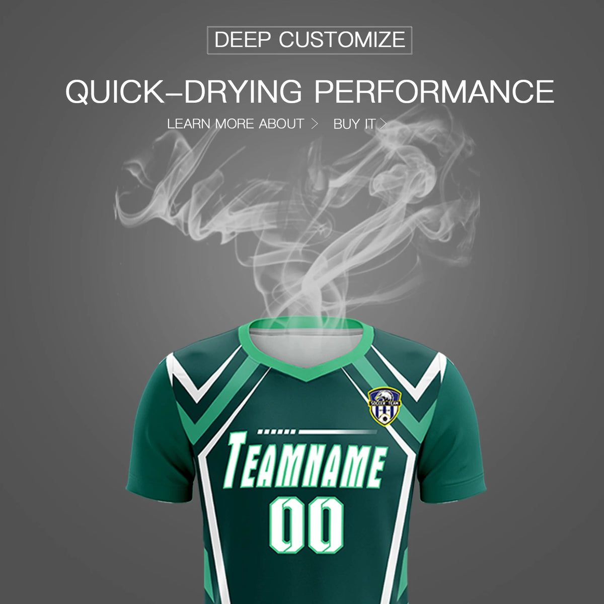Custom Midnight Green White Geometric Training Uniform Soccer Sets Jersey