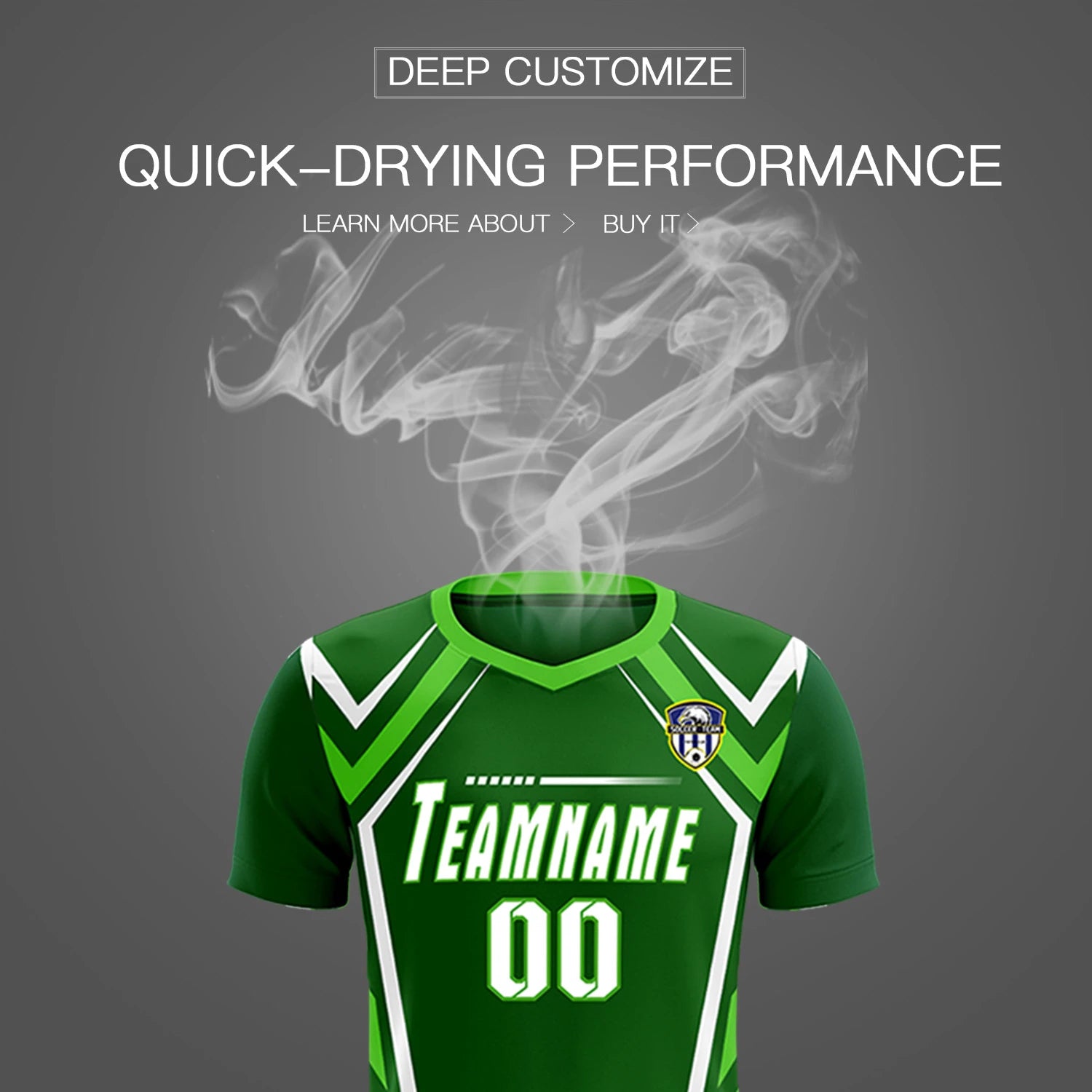 Custom Kelly Green White Geometric Training Uniform Soccer Sets Jersey