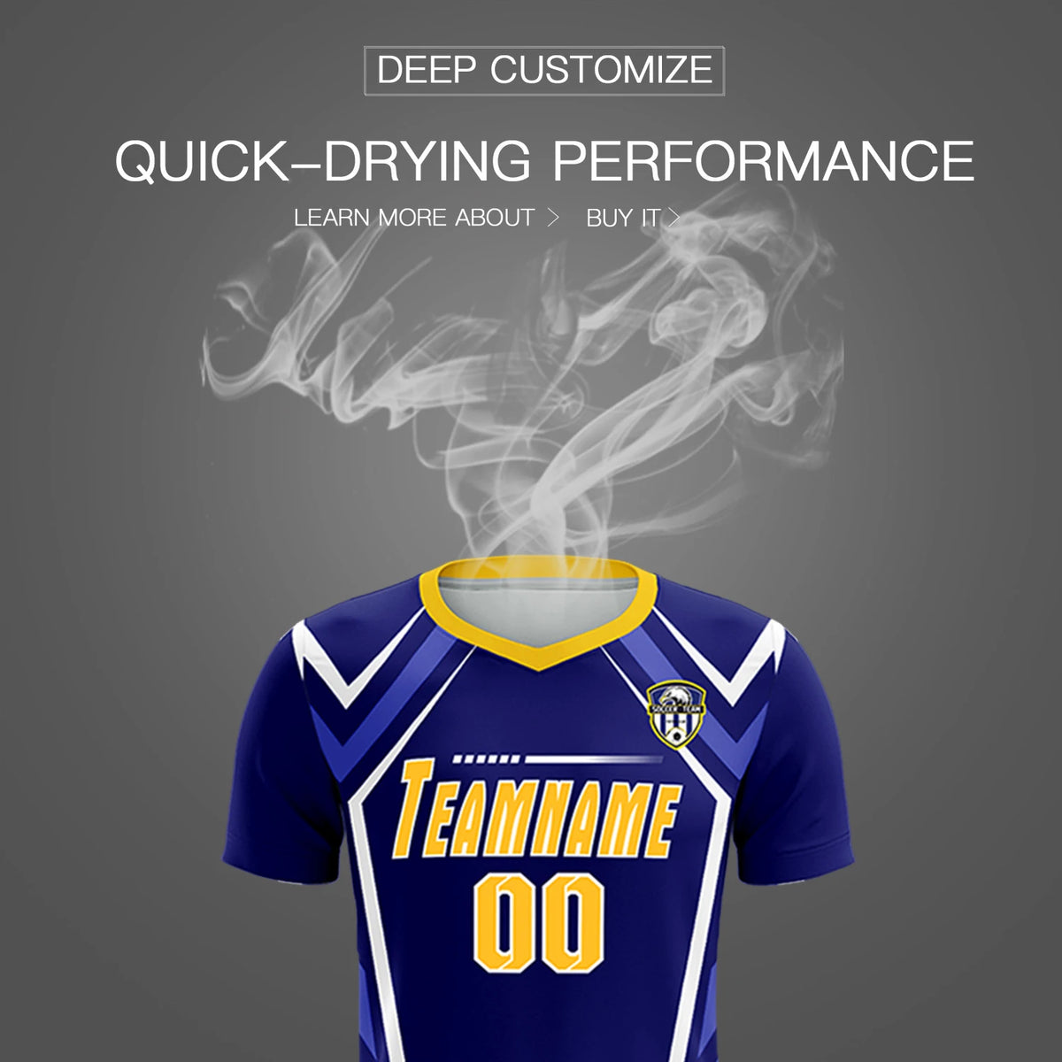 Custom Royal Blue White Geometric Training Uniform Soccer Sets Jersey