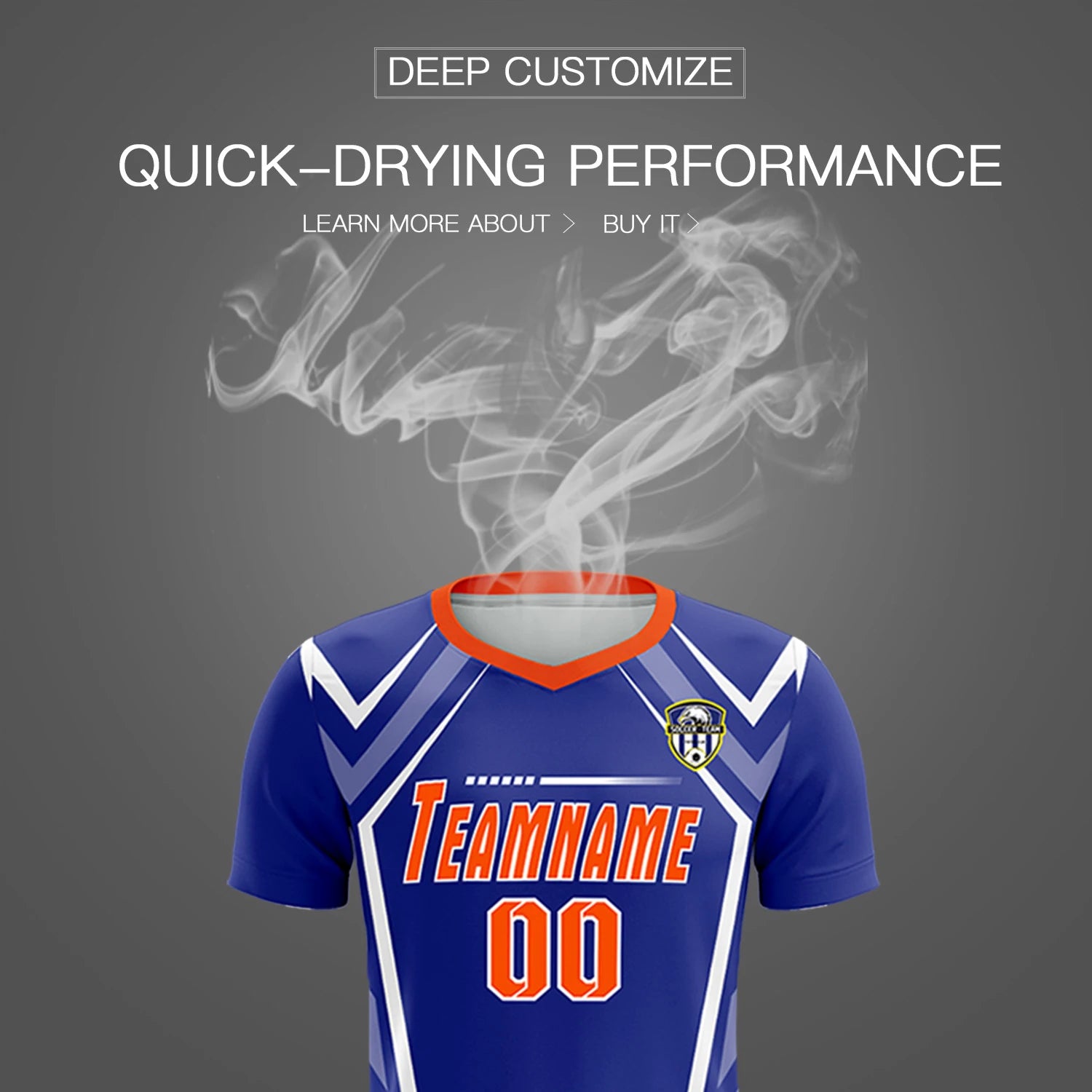 Custom Royal Blue White Geometric Training Uniform Soccer Sets Jersey