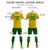 Custom Gold Green Shoulder Stripes Sport Soccer Sets Jersey