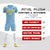 Custom Light Blue Gold Shoulder Stripes Sport Soccer Sets Jersey