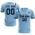 Custom Light Blue Black Shoulder Stripes Sport Soccer Sets Jersey