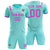 Custom Bright Green Pink Shoulder Stripes Sport Soccer Sets Jersey