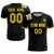 Custom Black Gold Shoulder Stripes Sport Soccer Sets Jersey