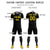 Custom Black Gold Shoulder Stripes Sport Soccer Sets Jersey