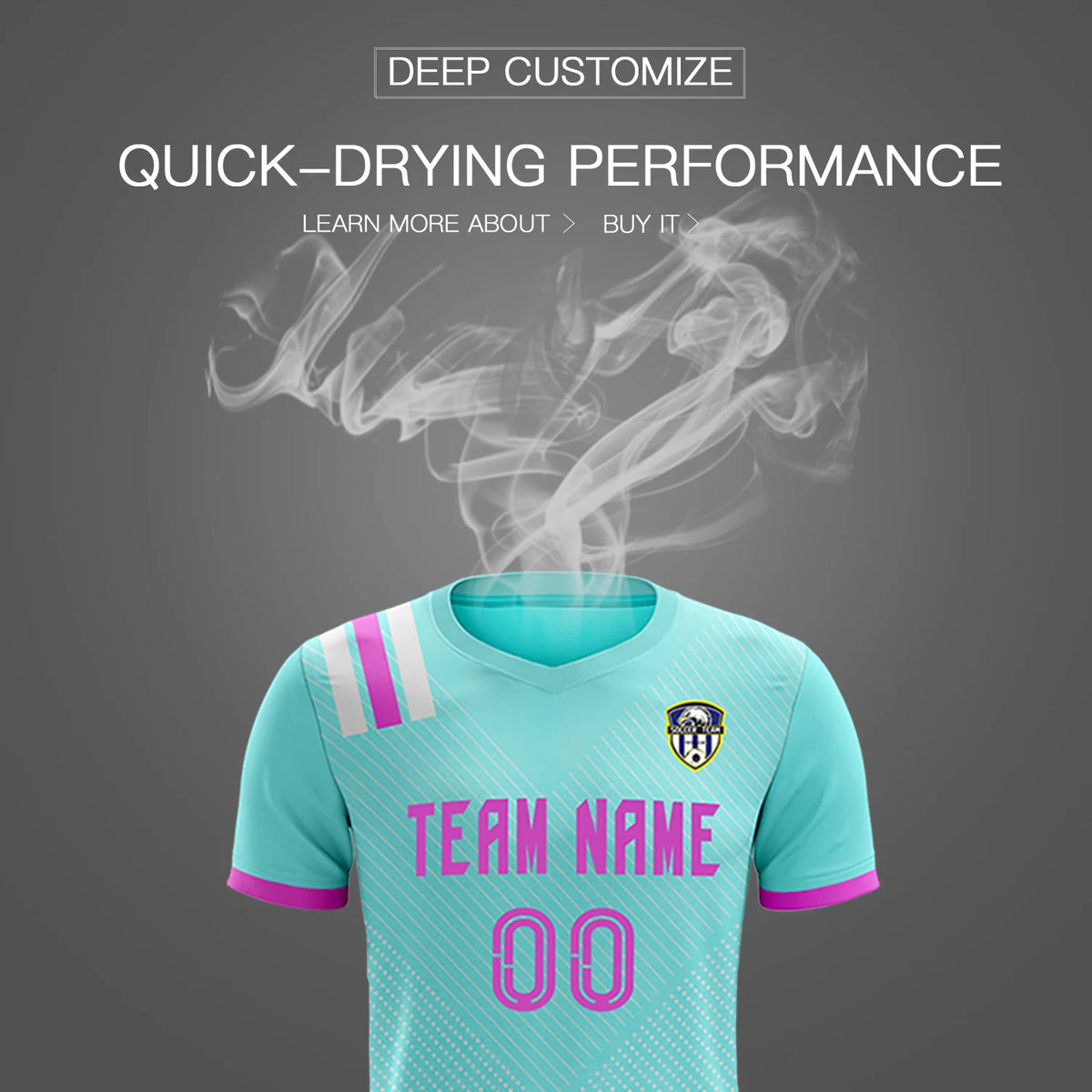 Custom Bright Green Pink Shoulder Stripes Sport Soccer Sets Jersey