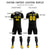 Custom Black Gold Shoulder Stripes Sport Soccer Sets Jersey