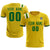 Custom Gold Green Shoulder Stripes Sport Soccer Sets Jersey