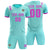 Custom Bright Green Pink Shoulder Stripes Sport Soccer Sets Jersey