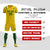 Custom Gold Green Shoulder Stripes Sport Soccer Sets Jersey