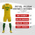 Custom Gold Green Shoulder Stripes Sport Soccer Sets Jersey