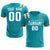 Custom Aqua White Shoulder Stripes Sport Soccer Sets Jersey