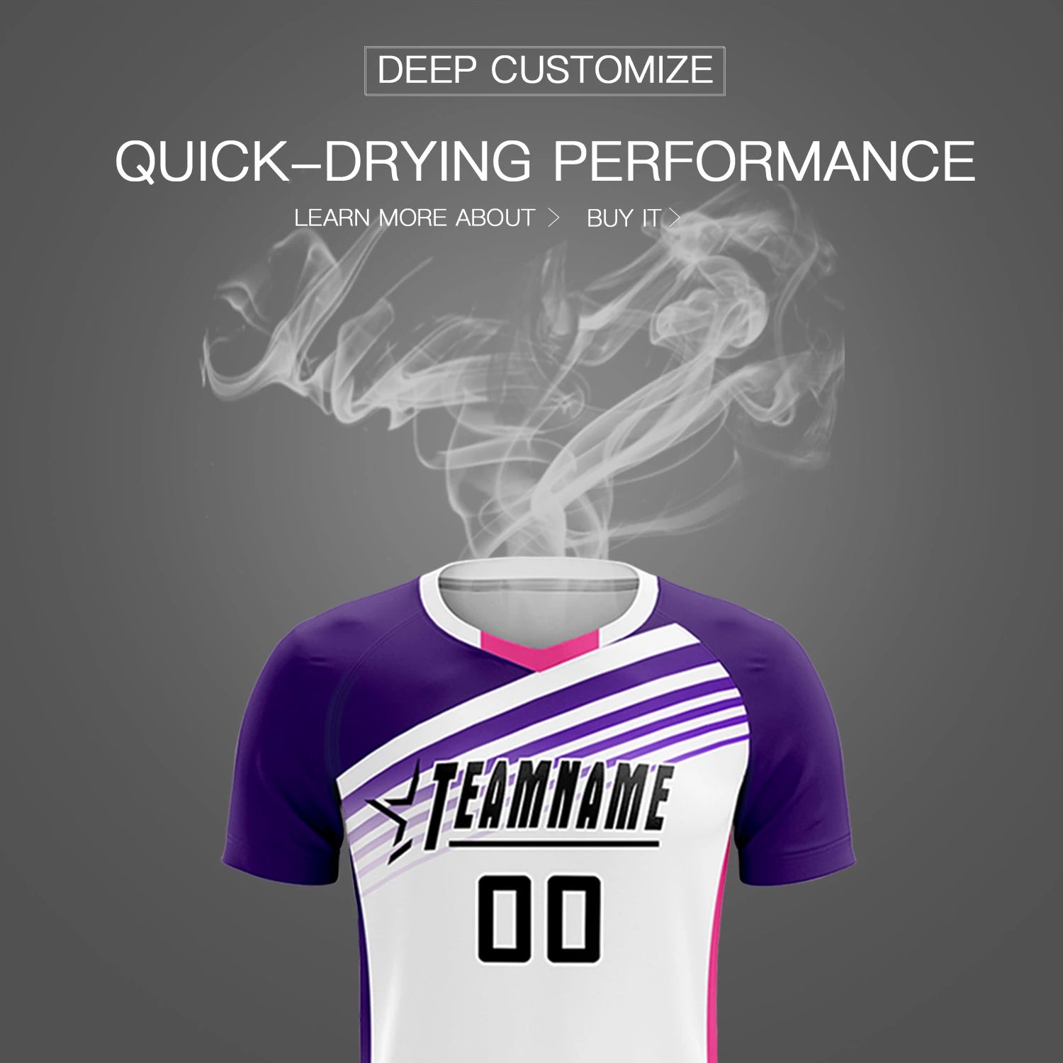 Custom White Purple-Black Gradient Sport Soccer Sets Jersey