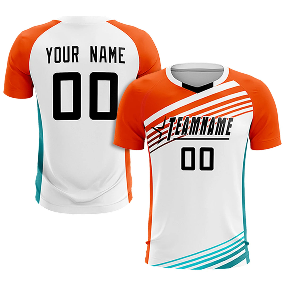 Custom White Orange-Black Gradient Sport Soccer Sets Jersey