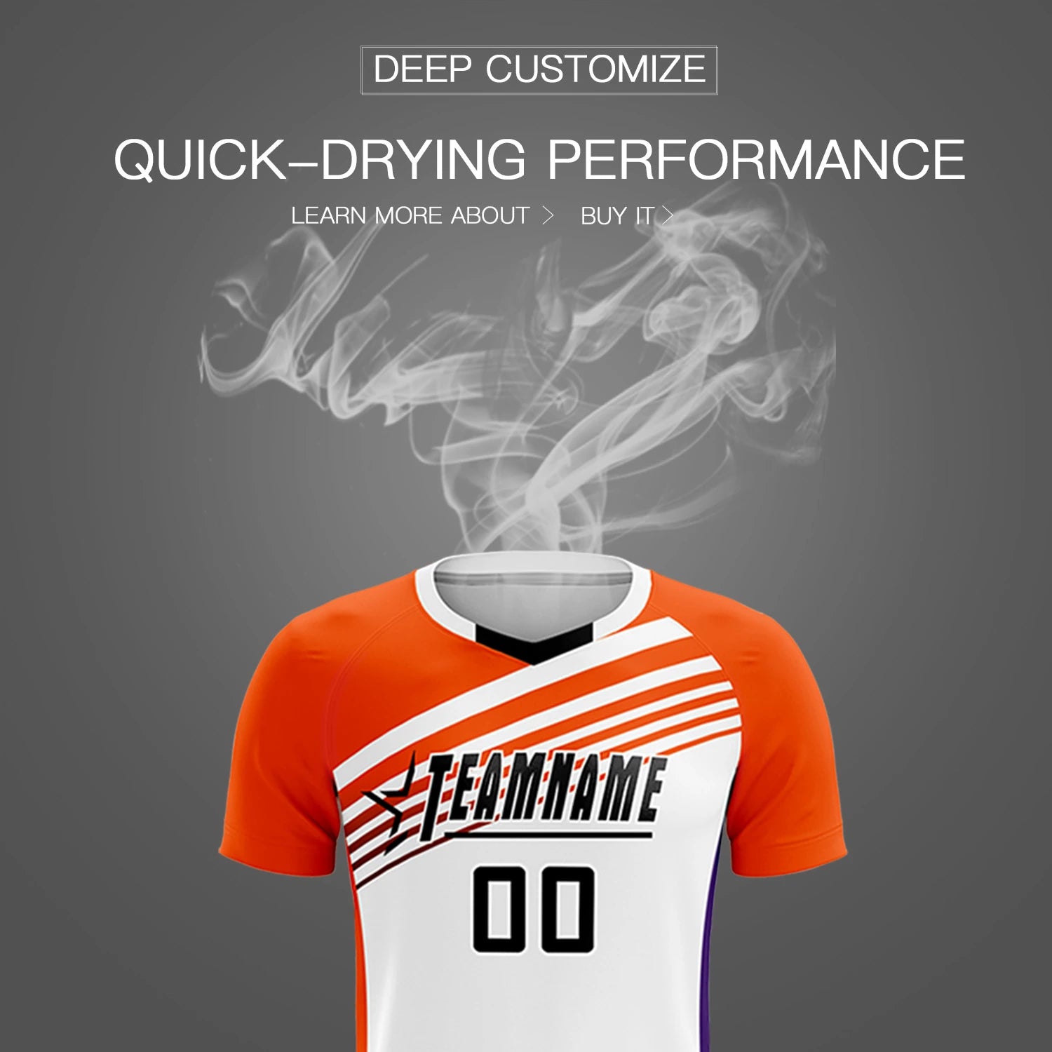 Custom White Orange-Black Gradient Sport Soccer Sets Jersey