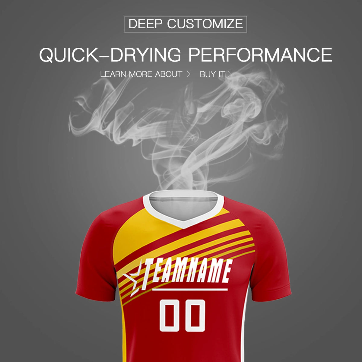 Custom Red Yellow-White Gradient Sport Soccer Sets Jersey