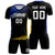 Custom Black Royal Blue-White Gradient Sport Soccer Sets Jersey