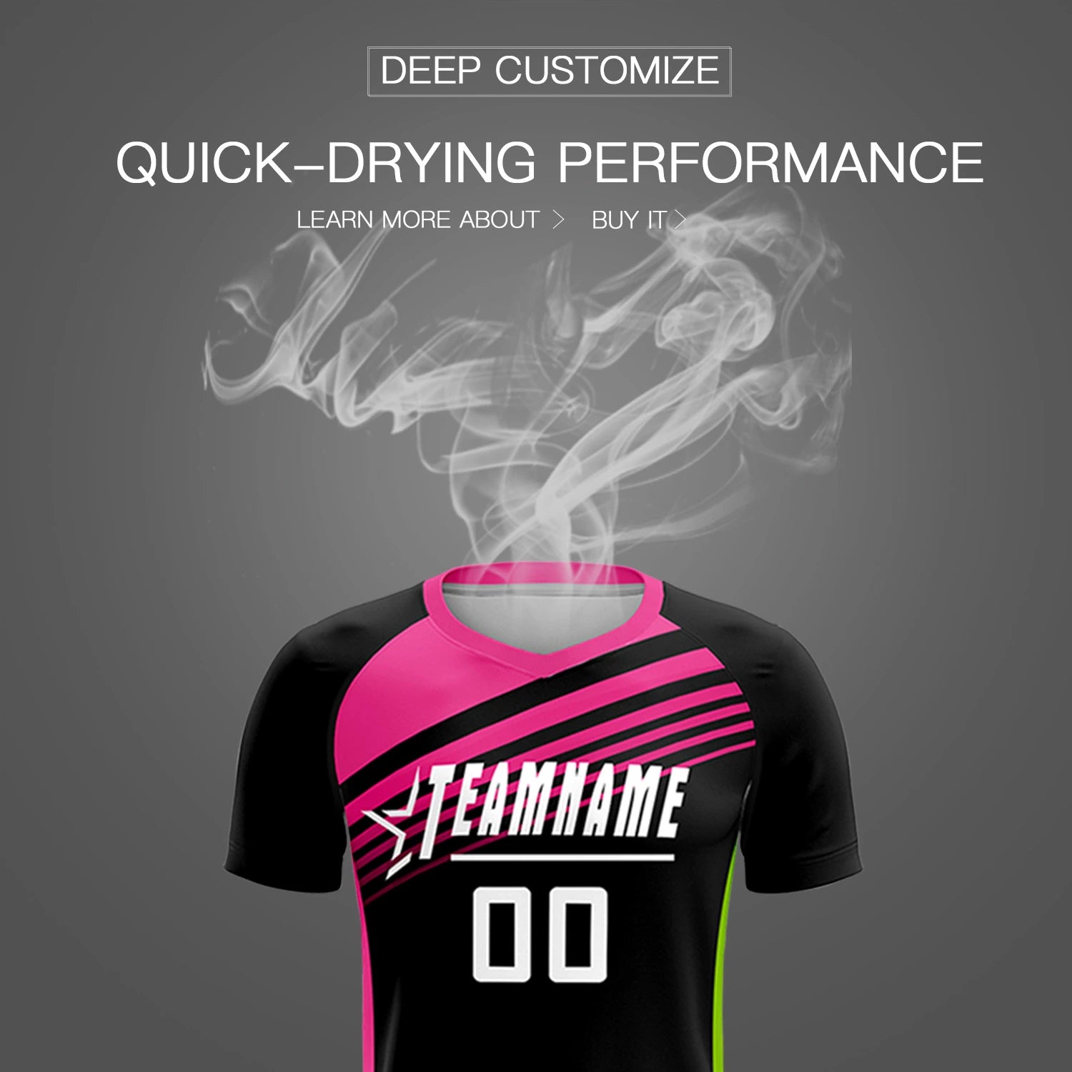 Custom Black Pink-White Gradient Sport Soccer Sets Jersey