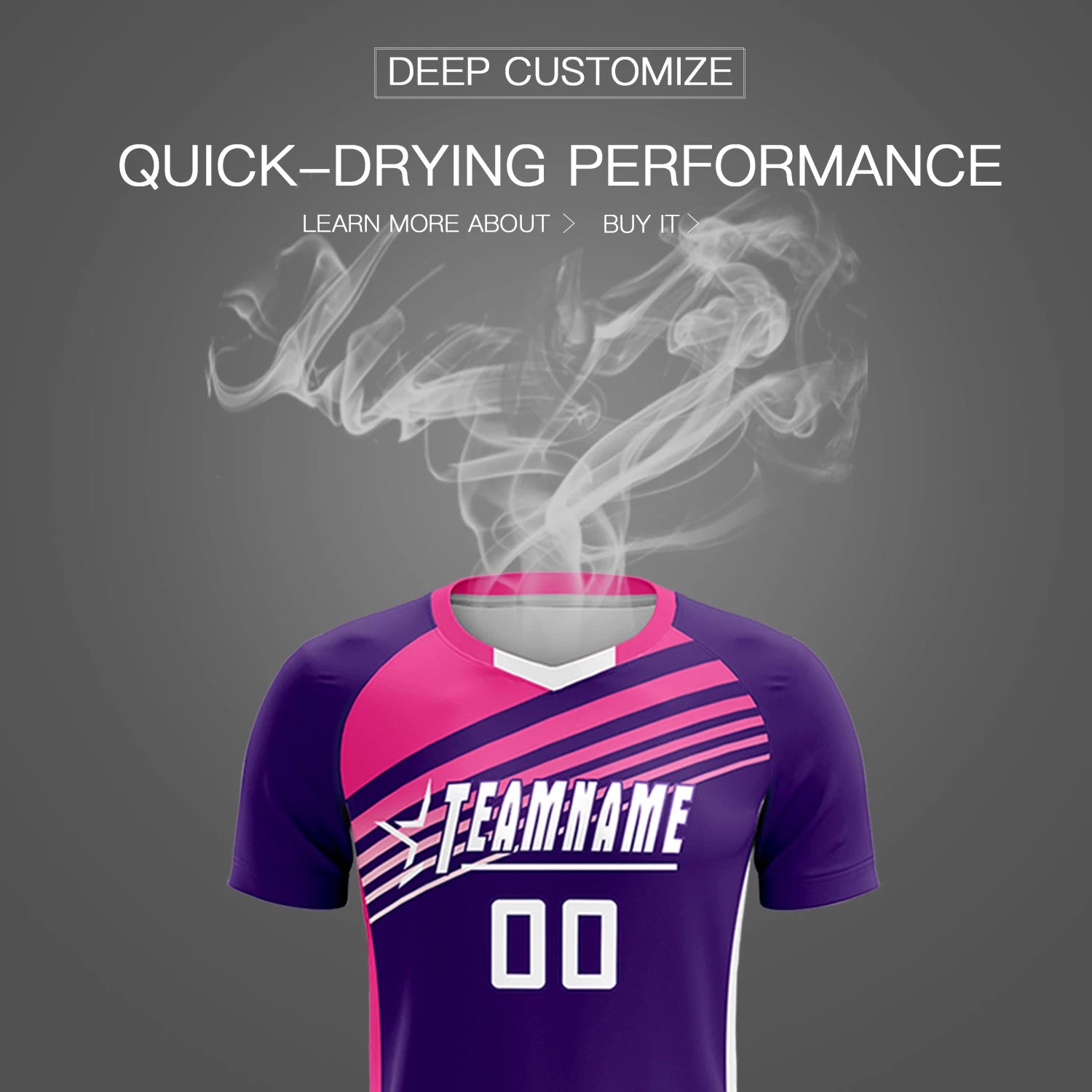 Custom Purple Pink-White Gradient Sport Soccer Sets Jersey