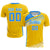 Custom Yellow Powder Blue Gradient Sport Soccer Sets Jersey