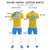 Custom Yellow Powder Blue Gradient Sport Soccer Sets Jersey