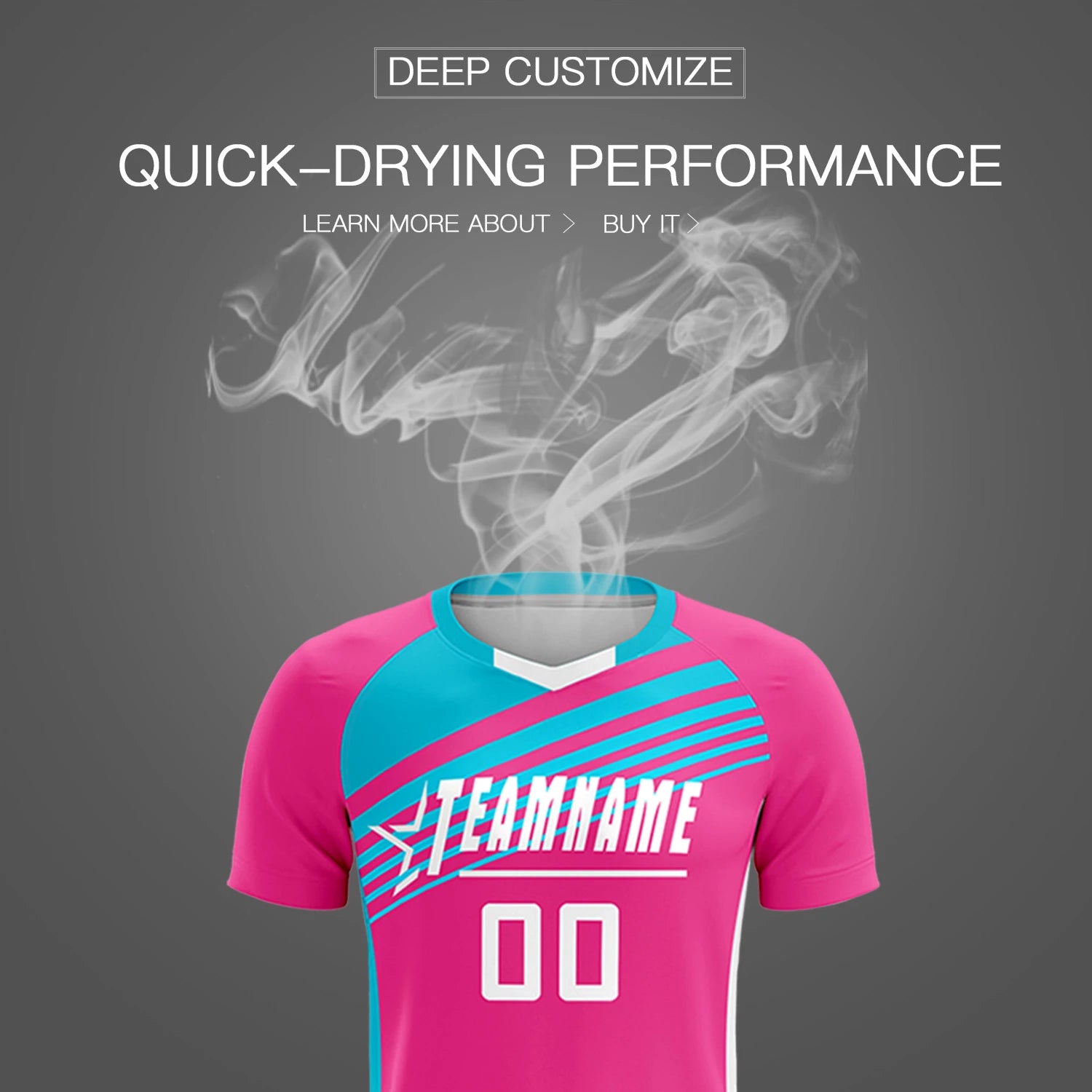 Custom Pink Sky Blue Gradient Sport Soccer Sets Jersey