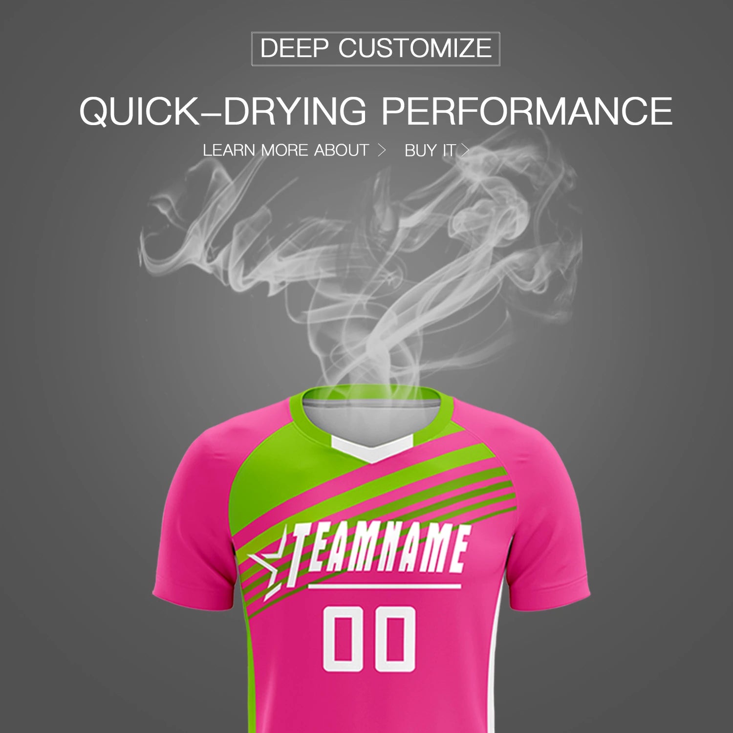 Custom Pink Neon Green Gradient Sport Soccer Sets Jersey