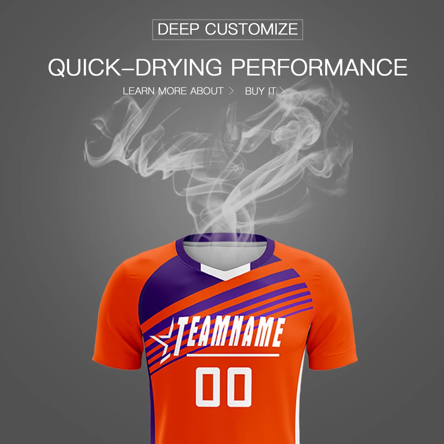 Custom Orange Purple-White Gradient Sport Soccer Sets Jersey