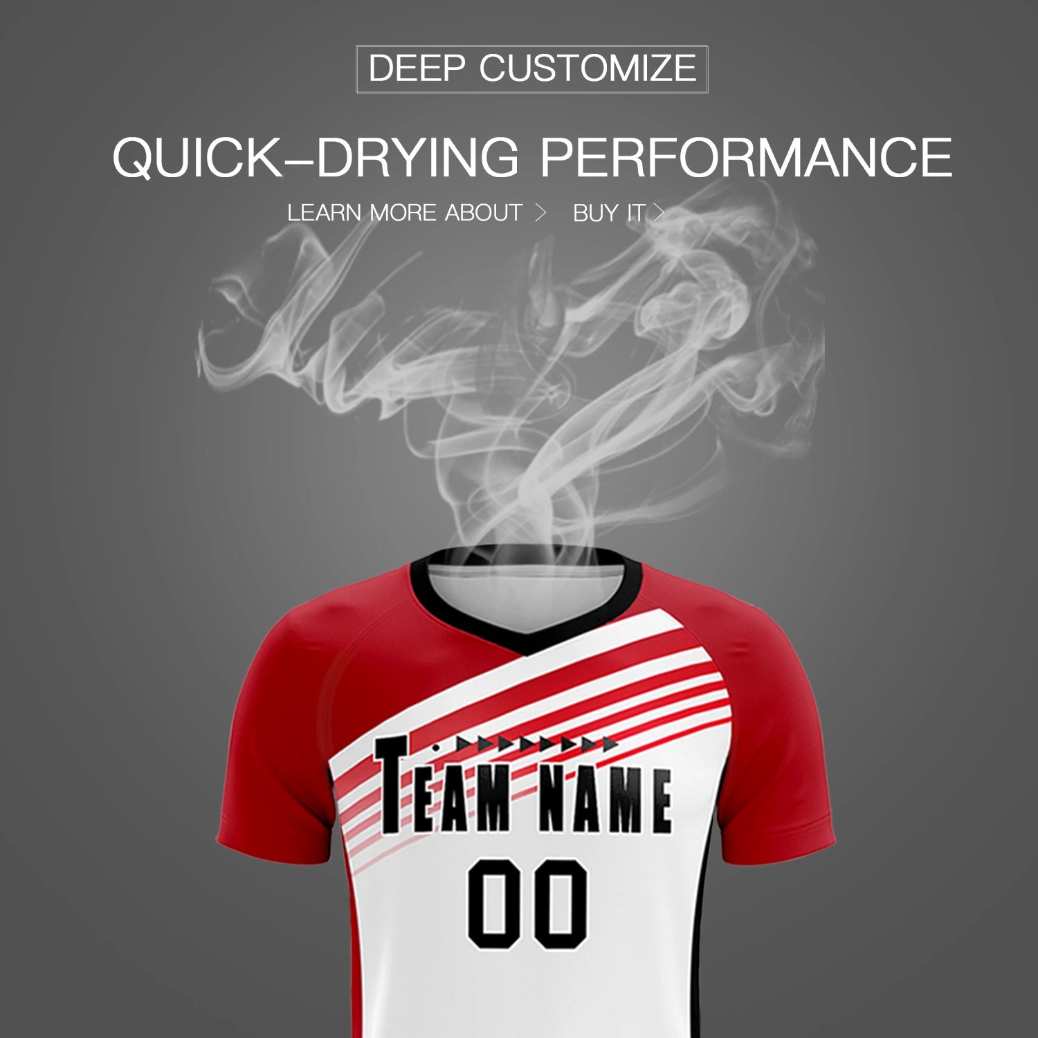 Custom White Red-Black Gradient Sport Soccer Sets Jersey