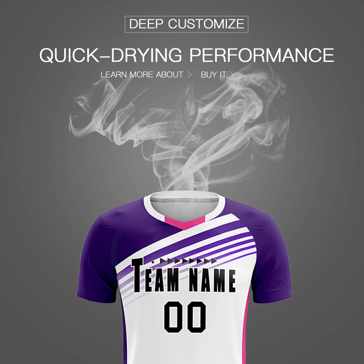 Custom White Purple-Black Gradient Sport Soccer Sets Jersey