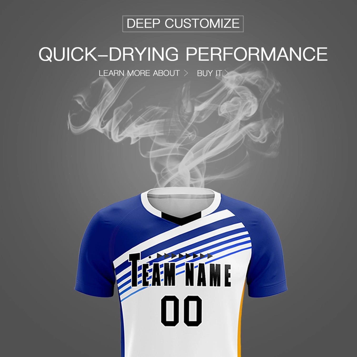 Custom White Royal Blue-Black Gradient Sport Soccer Sets Jersey