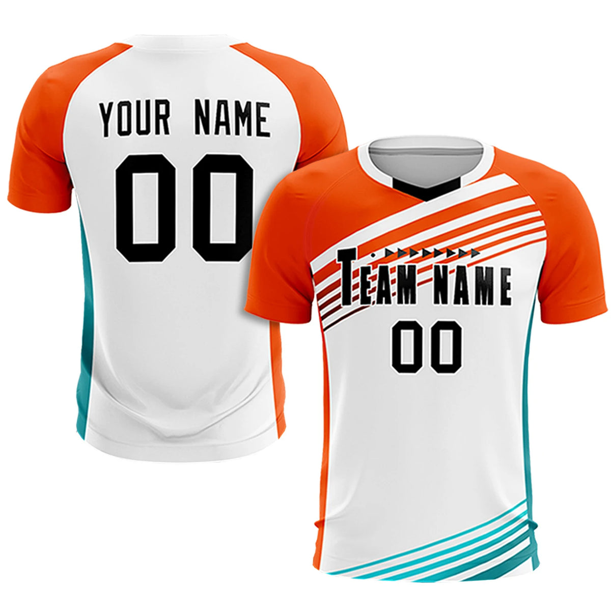 Custom White Orange-Black Gradient Sport Soccer Sets Jersey