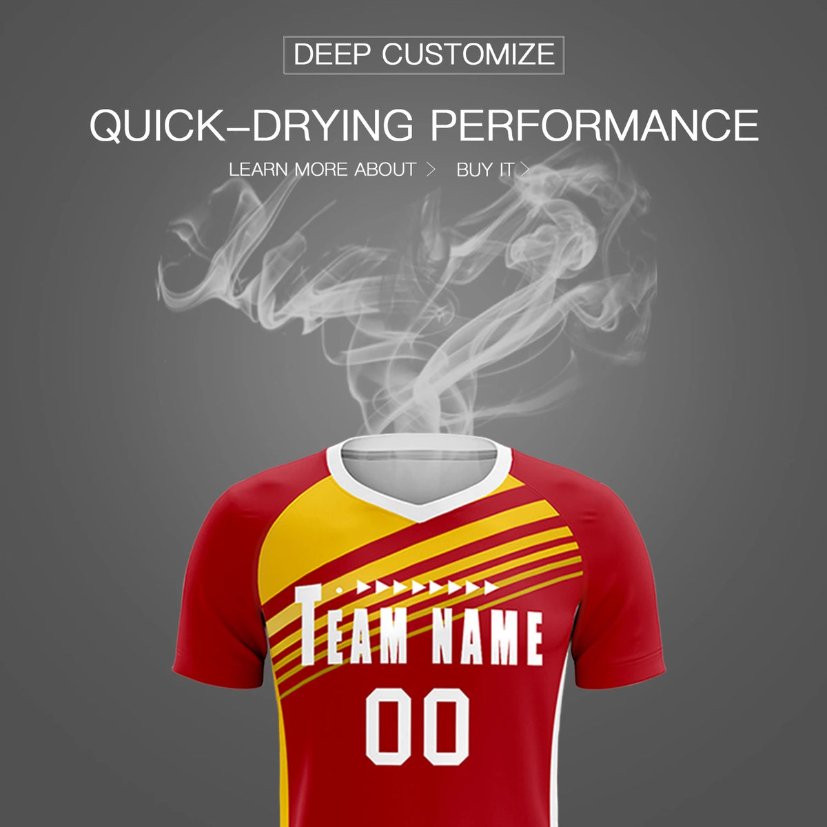 Custom Red Yellow-White Gradient Sport Soccer Sets Jersey